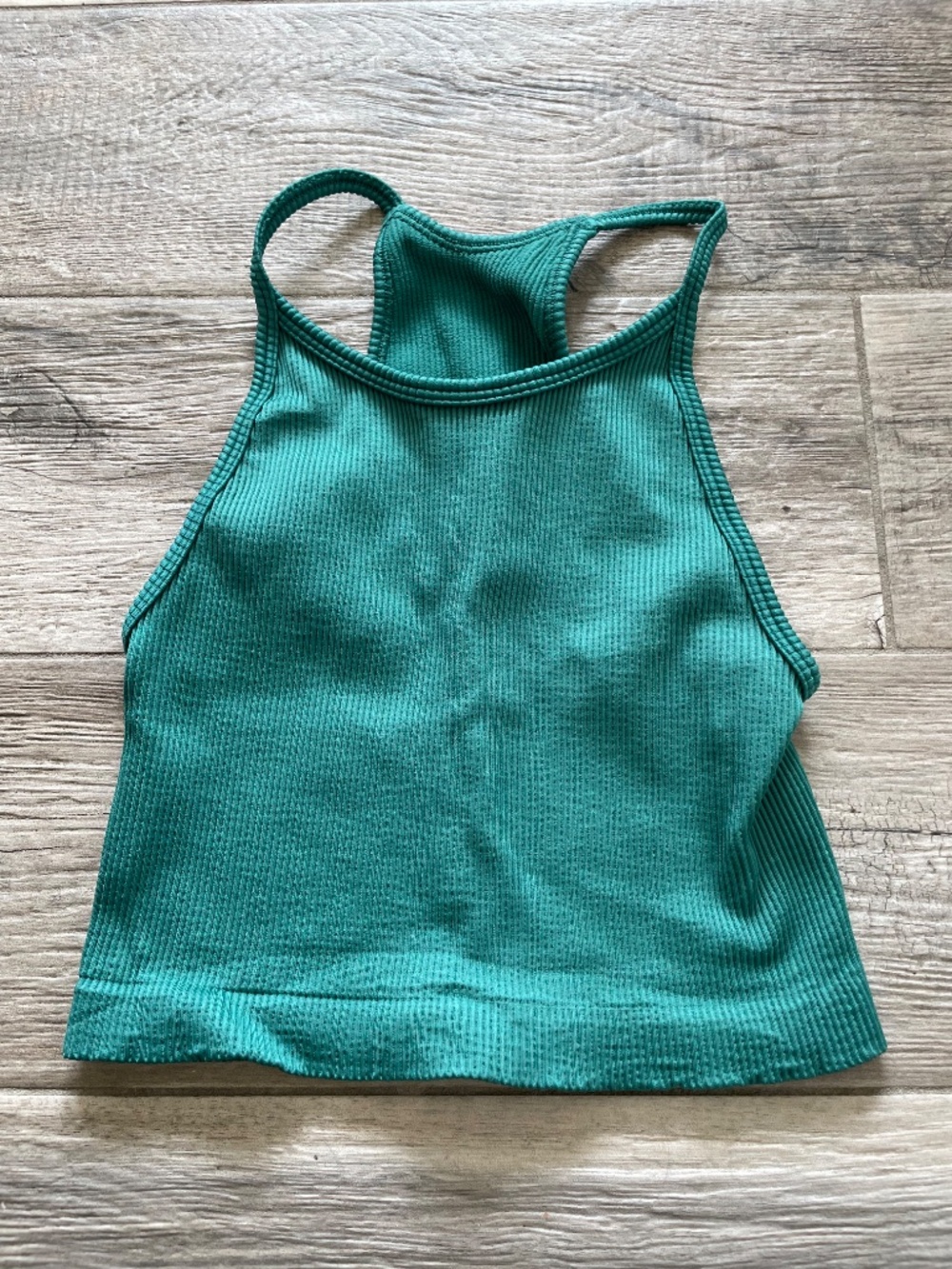 ❤️ GAP FIT SEAMLESS RIBBED BRAMI GREEN SPORTS BRA TOP SIZE XS/S